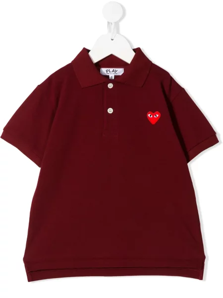 Koszulka polo dziecięca Comme Des Garcons Play czerwona