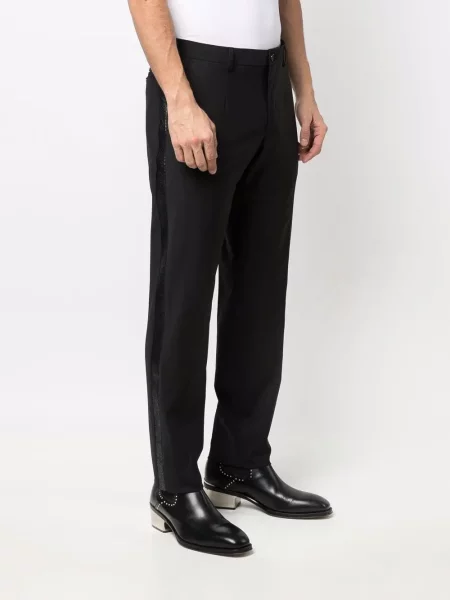 Pruhované kalhoty Philipp Plein černé