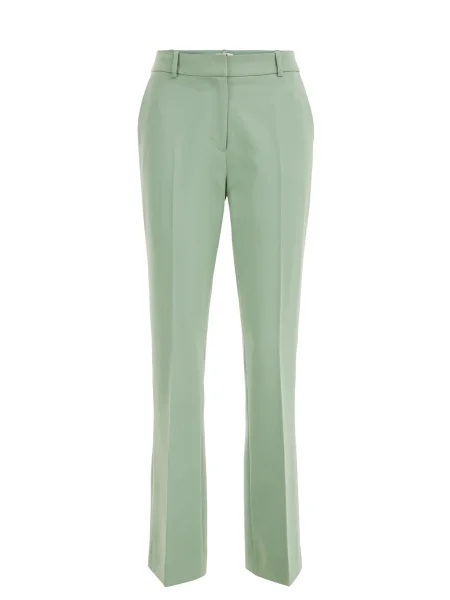 WE Fashion Pantaloni cu dungă pastel verde
