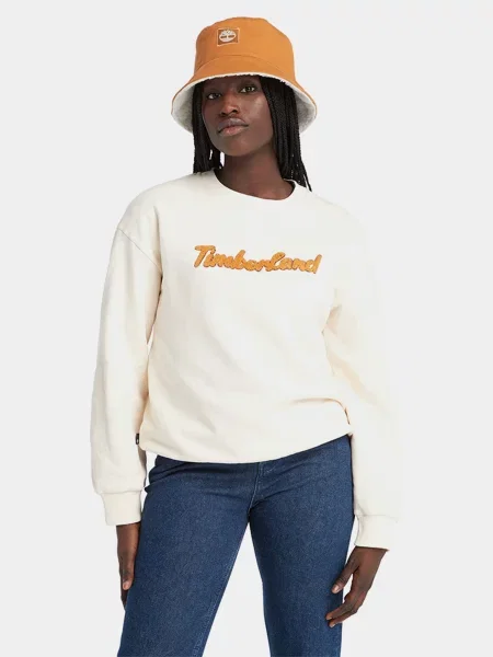 Світшот Timberland Logo Crewneck бавовна/поліестер білий