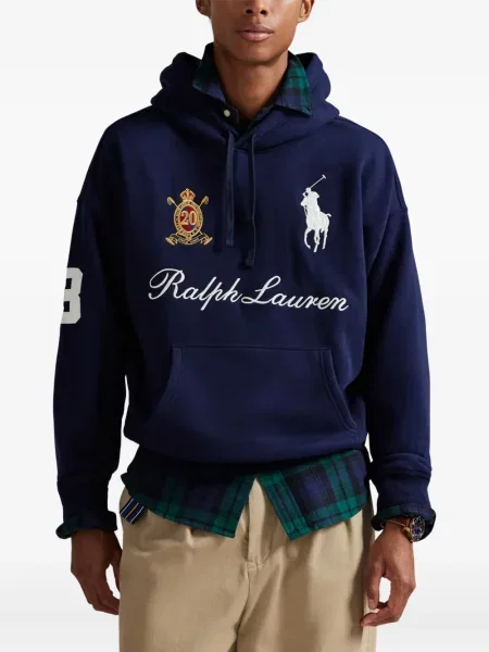 Șapcă Polo Ralph Lauren cu broderie din țesătură twill în carouri albastru