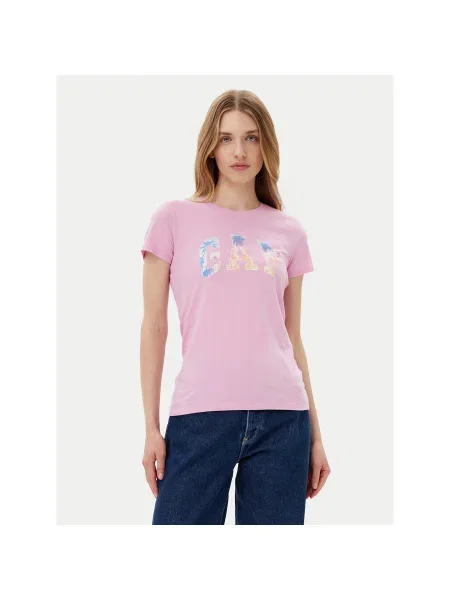 Gap Póló Regular Fit rózsaszín