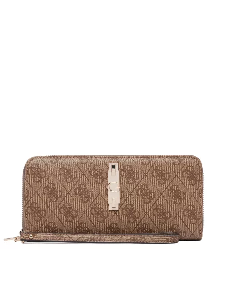 Guess Πορτοφόλι Yvonne Logo Slg καφέ
