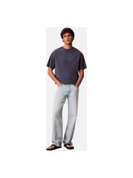 Jeansy straight leg Calvin Klein niebieskie