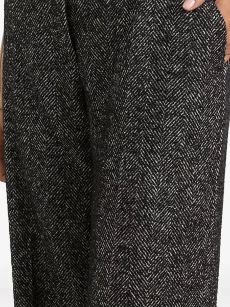 Pantaloni Dolce & Gabbana cu model herringbone negru