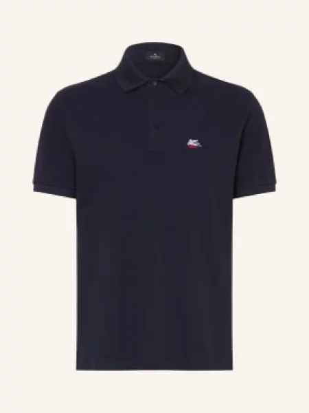 Etro Koszulka Polo Piqué blau granatowa