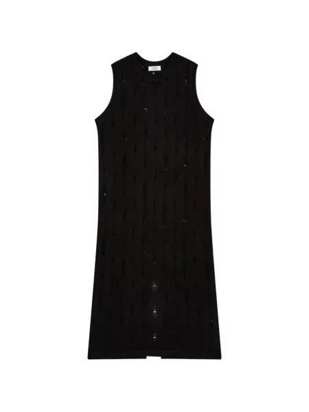Rochie Tomboy fără mâneci zdrențuiți negru