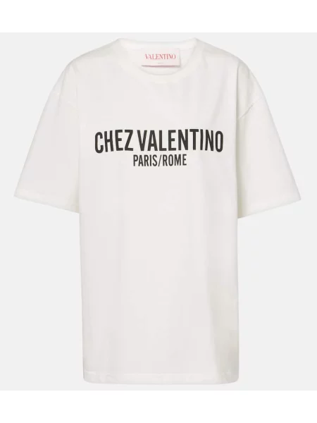 Tricou Valentino din jerseu alb