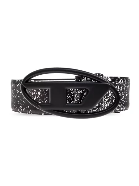 Diesel Akcesoria Mężczyzna 90 CM Skórzany pasek `Oval D Logo czarny