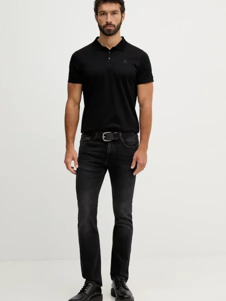 Bombažen polo Karl Lagerfeld črna
