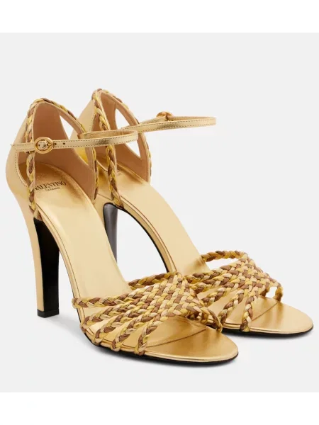 Pantofi cu toc Valentino Garavani din piele auriu