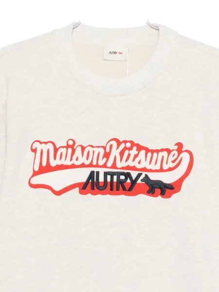 Hanorac Maison Kitsune cu imagine gri