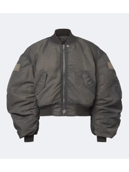 Geacă bomber Rick Owens din satin gri