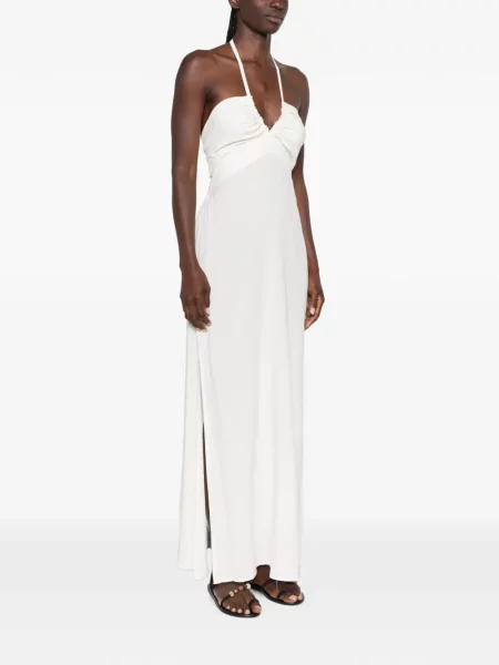 Rochie maxi Moutaki cu volane alb