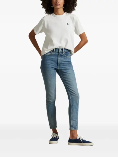 Kostiumas marškinėliai Polo Ralph Lauren satininis iki kelių balta