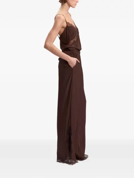 Pantaloni palazzo 16arlington din satin maro