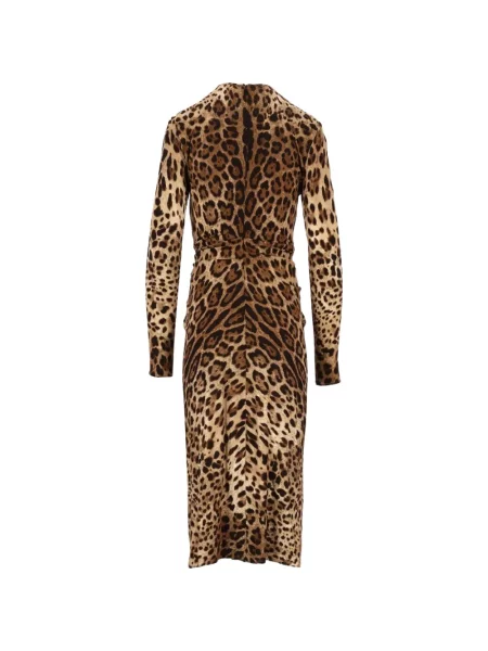 Rochie Dolce & Gabbana cu imagine din jerseu maro