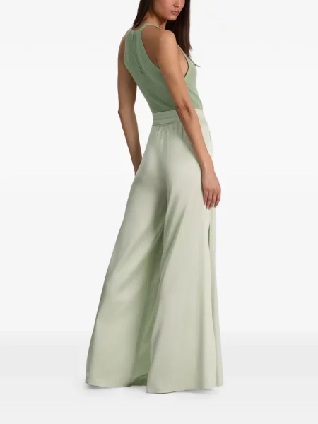 Pantaloni palazzo Alice + Olivia cu cordon verde