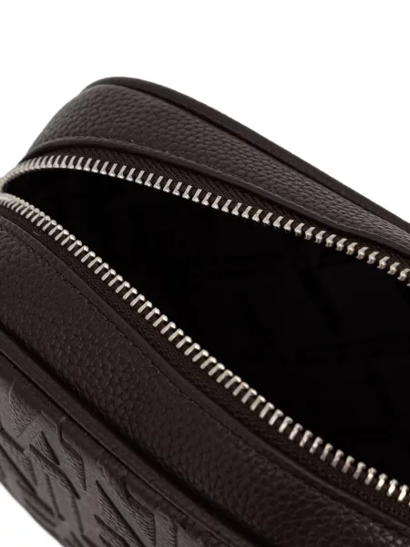 Body Armani Exchange din piele cu autograf maro