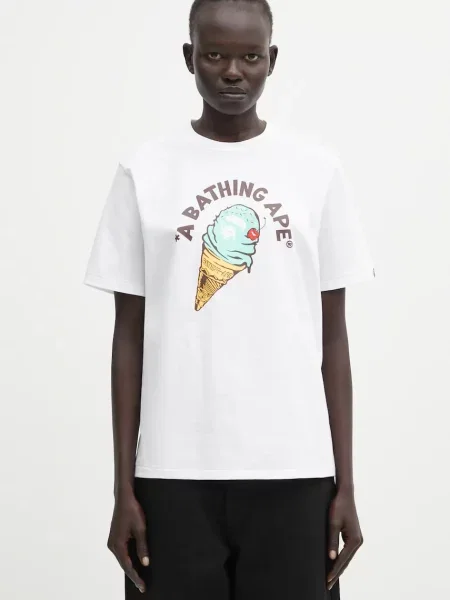 A Bathing Ape tricou din Ice Cream alb