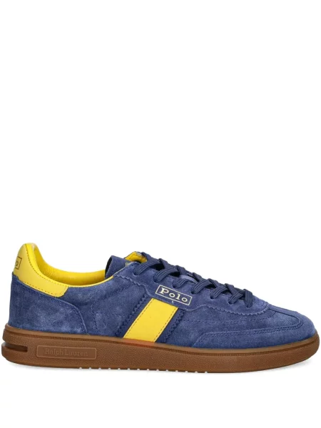 Koszulka Polo Ralph Lauren dwurzędowa zamszowa w paski czarna