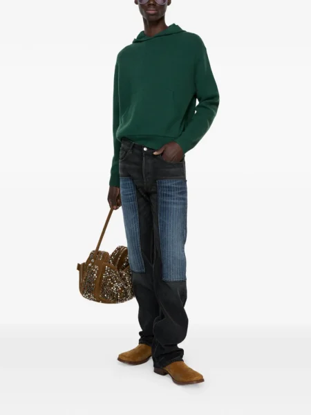 Hanorac cu glugă Acne Studios tricotate verde