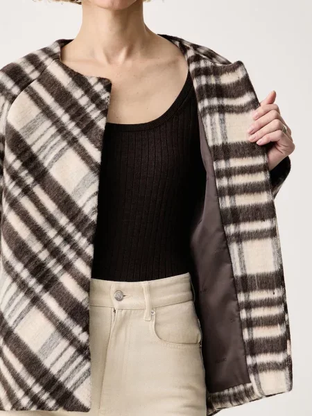 Calvin Klein átmeneti kabát női gyapjú hozzáadásával barna