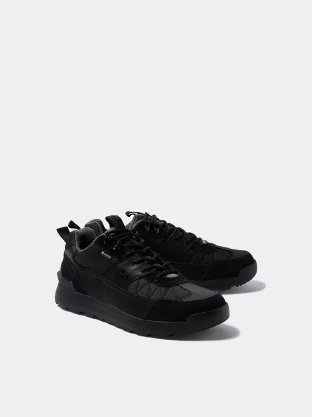 Кожаные кроссовки Lacoste черные