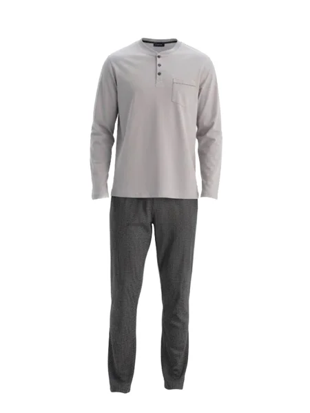 Dagi Pijama lungă deschis / închis gri