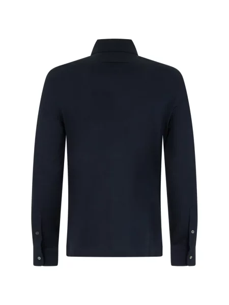 Lung tricou polo Zegna albastru