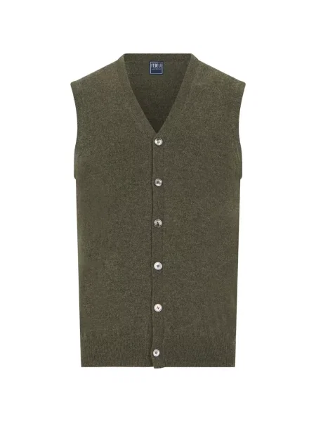 Cardigan Fedeli fără mâneci verde