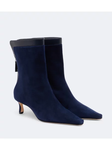Cizme scurte Manolo Blahnik din piele de căprioară albastru
