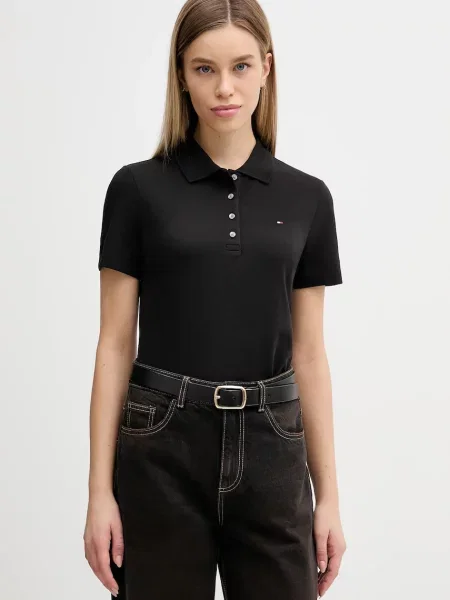 Tommy Hilfiger tricou polo negru