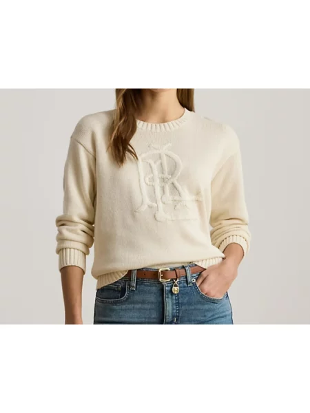 Długi sweter Ralph Lauren z długim rękawem beżowy