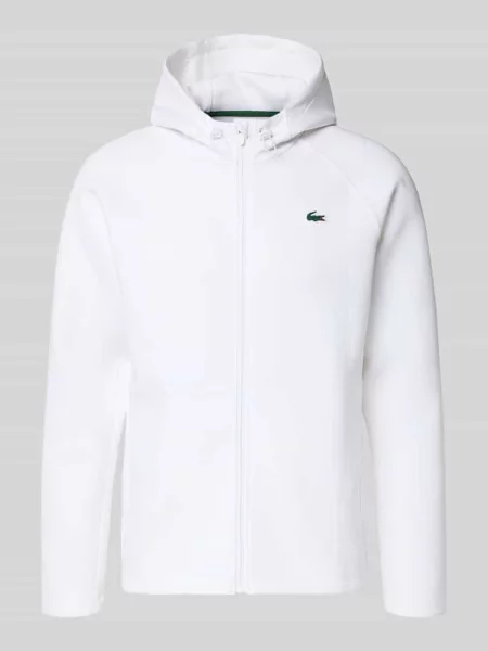 Bluza rozpinana o kroju regular fit z dodatkiem bawełny Lacoste Sport biała