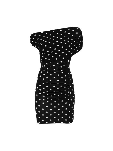 Mała mały sukienka mini Self-portrait w grochy czarna