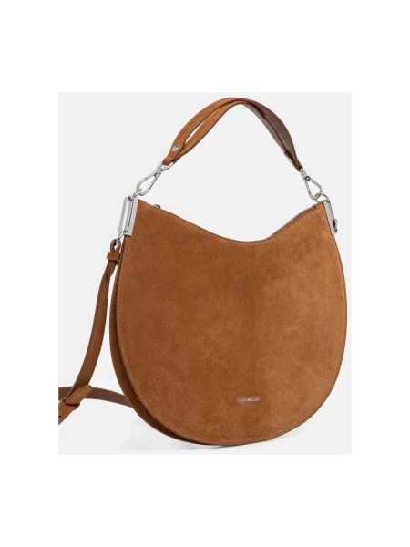 Coccinelle torebka zamszowa COCCINELLESUNUP SUEDE E1 QKG 13 01 01 brązowy