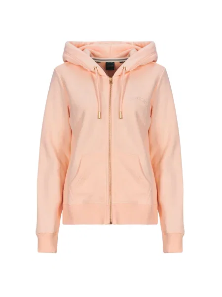 Geacă Superdry cu glugă roz