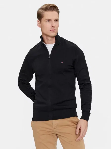 Tommy Hilfiger Pletena jopica črna