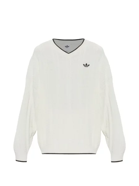 Μακρύς ριγέ τρέξιμο πουλόβερ Adidas μπλε