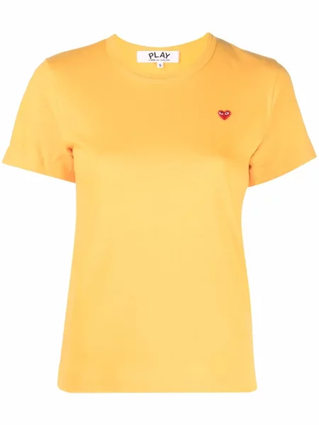 Tricou Comme Des Garcons Play cu broderie galben