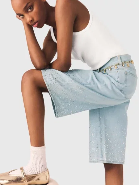 Джинсові шорти Maje блакитні