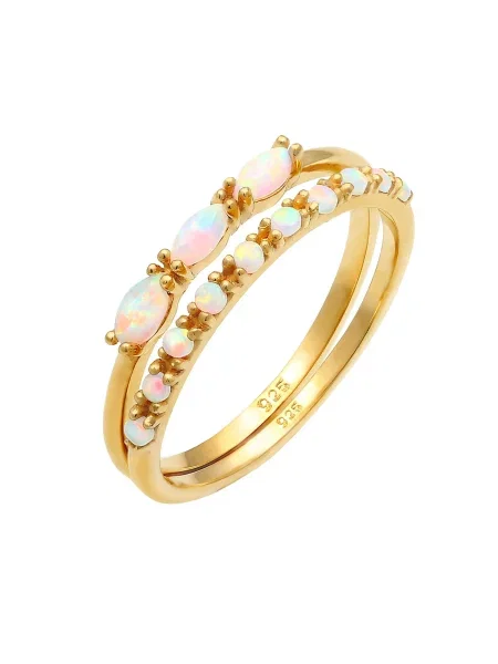 ELLI Prstan nebeško / zlata / roza modra