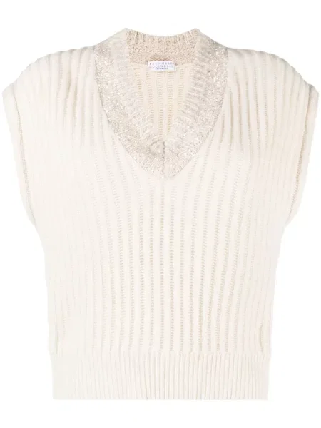 Top Brunello Cucinelli cu paiete tricotate