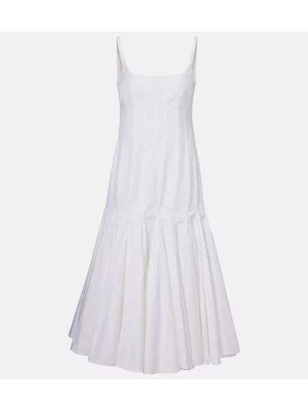 Sukienka midi Jacquemus do kolan popelinowa garniturowa biała