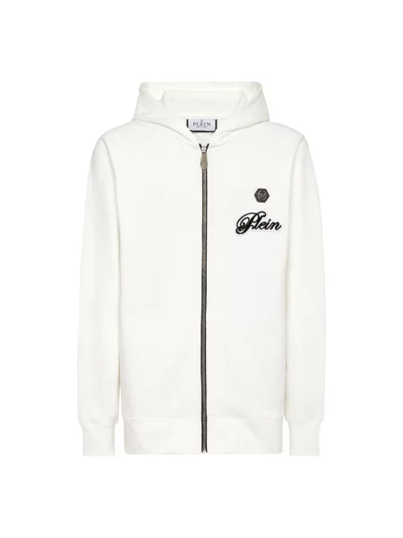 Sweter Philipp Plein z kapturem biały