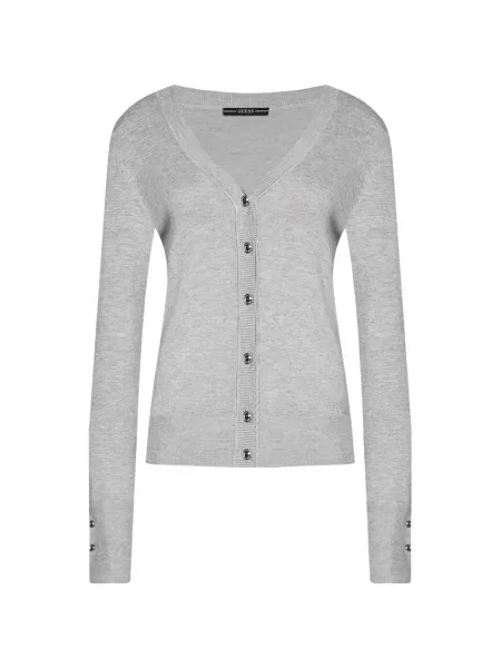 Cardigan Guess tricotate cu decolteu în V gri