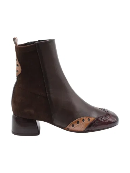 Lniane buty do kostki Hispanitas brązowe