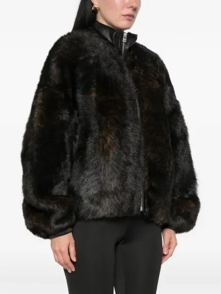 Bomber jakna The Frankie Shop s krznom smeđa