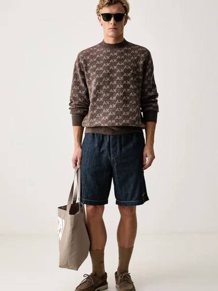Armani Exchange pulover pentru bărbați maro
